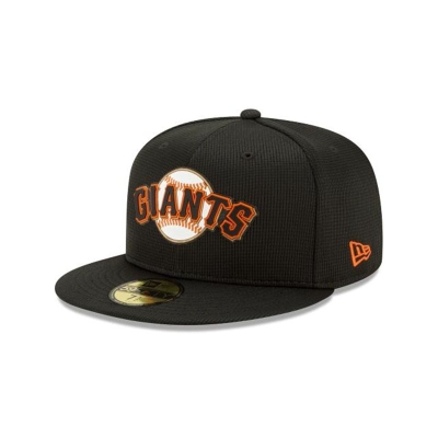 Black San Francisco Giants Hat - New Era MLB Clubhouse Collection 59FIFTY Fitted Caps USA5976280